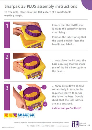 SHARPAK 35 Plus Code Purple Assembly Instructions Poster
