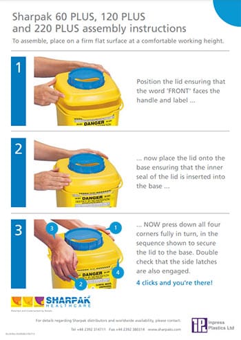 SHARPAK 60, 120, 220 Plus Code Blue Assembly Instructions Poster