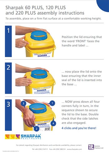 SHARPAK 60, 120, 220 Plus PHARMApak Assembly Instructions Poster