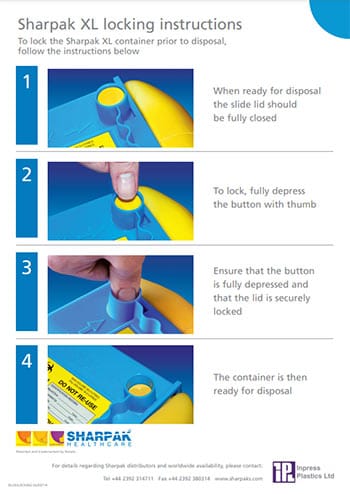SHARPAK XL Code Blue Locking Instructions Poster