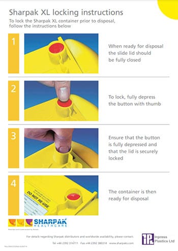 SHARPAK XL Code Yellow Locking Instructions Poster